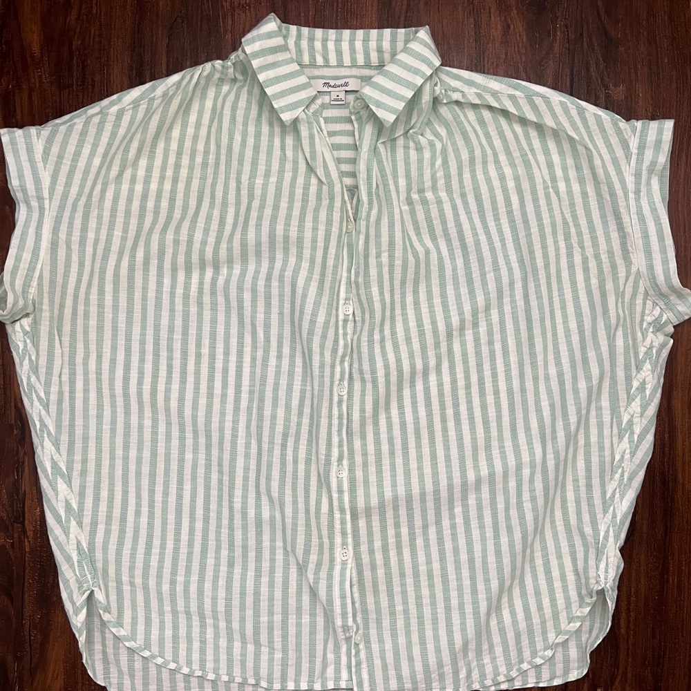 Mint Green Striped Women's Top